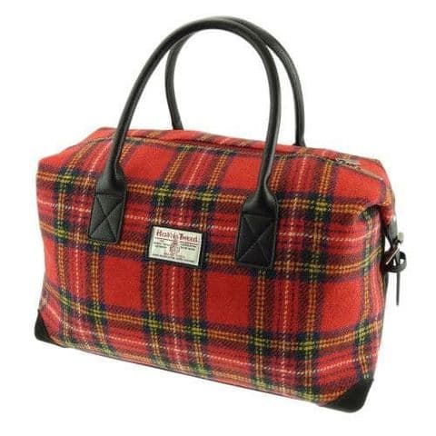 Harris Tweed Overnight Travel Bag in Royal Stewart Tartan LB1006-COL 24 - Unisex Gift
