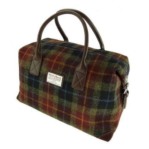 Harris Tweed Overnight Travel Bag in Rust Check LB1006-COL 59 - Unisex Gift