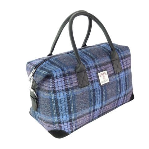 Harris Tweed Overnight Travel Bag in Turquoise Tartan LB1006-COL 143 - Unisex Gift