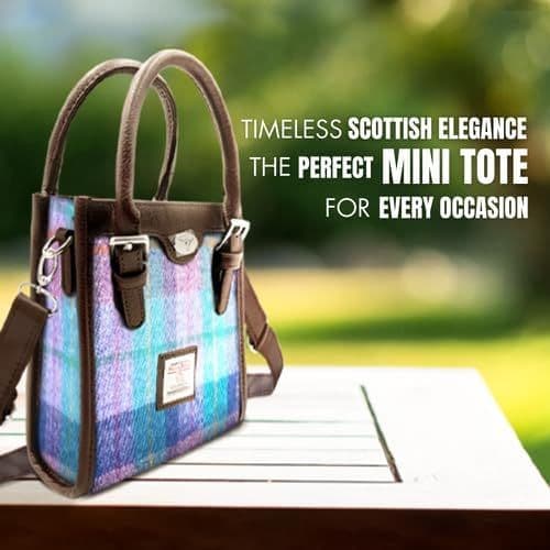 Mini Borsa A Mano In Harris Tweed – Quadretti Tartan Viola – Marca Glen Appin - Foto 2