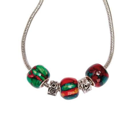 Heather Multi Bead Silver Plated Pendant – Handmade Heathergem Pendant with Gift Box