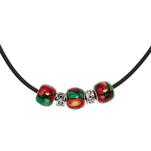 Heather Multi Bead Thong Pendant – Handmade Heathergem Pendant in Gift Box