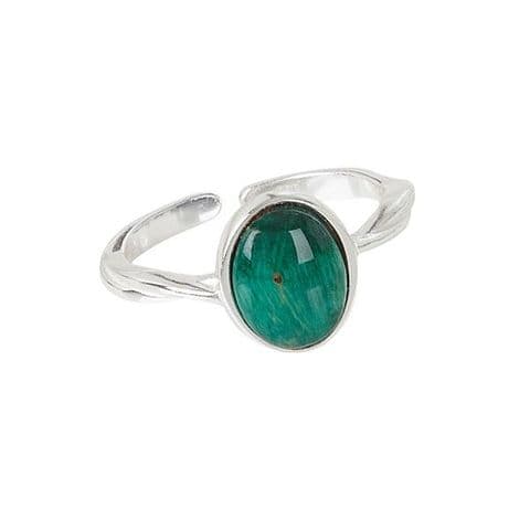 Heathergems Oval Sterling Silver Ring – Handcrafted in Scotland, Fully Adjustable, Unique Gift