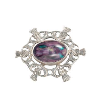Highland Thistle Silver Plated Brooch – Handcrafted in Scotland, Gift Boxed with Story Card