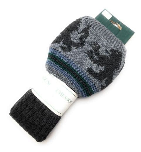 House of Cheviot Black Lion With Green Stripe Merino Wool Blend Kilt Hose Made in Scotland