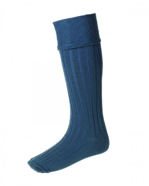 House of Cheviot Glenmore Kilt Hose Socks Ancient Blue Made in Scotland
