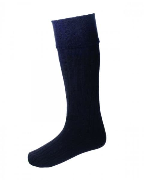 House of Cheviot Glenmore Kilt Hose Socks Black Made in Scotland