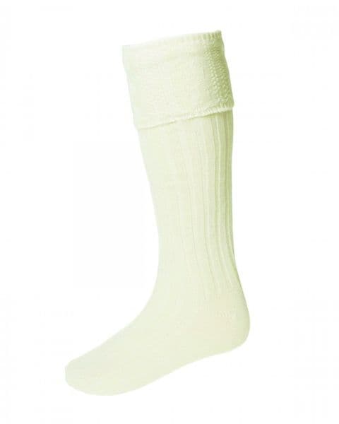 House of Cheviot Glenmore Kilt Hose Socks Ecru Made in Scotland