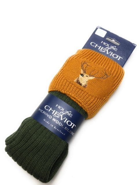 House of Cheviot Lomond Stag Merino Wool Blend Kilt Hose Made in Scotland