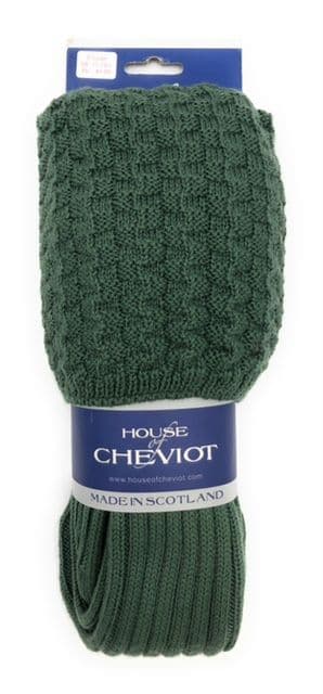 House of Cheviot Luxury Merino Wool Blend Pipe Band Kilt Hose Ancient Green Made in Scotland