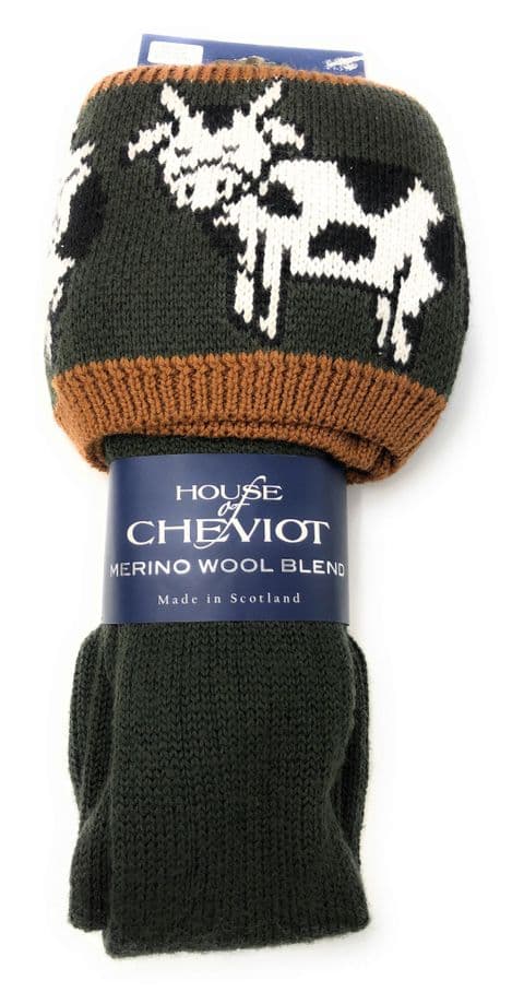 House of Cheviot Luxury Merino Wool Blend Pipe Band Kilt Hose Dark Loden Made in Scotland