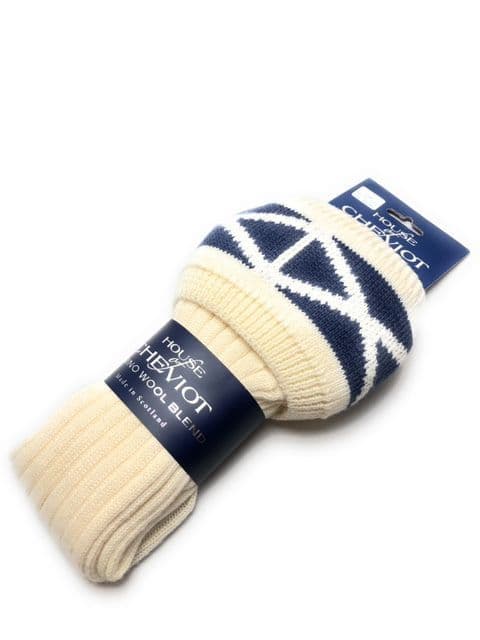 House of Cheviot Saltire of Scotland Merino Blend Kilt Hose Made in Scotland