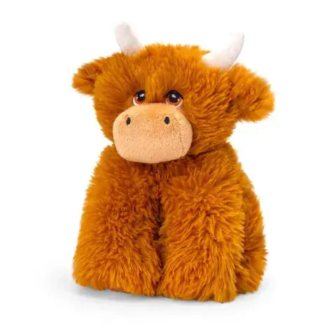 Keel Toys Keeleco Highland Cow Plush Toy 25cm – Soft Scottish Highland Cattle Cuddly Toy & Gift