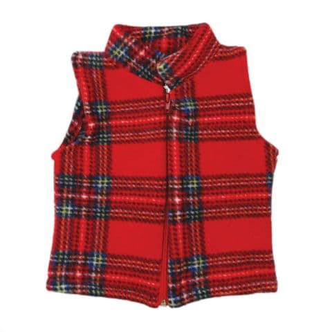 Kids Fleece Waistcoat - Royal Stewart Tartan - Boy or Girl - Birthday or Christmas Scottish Gift