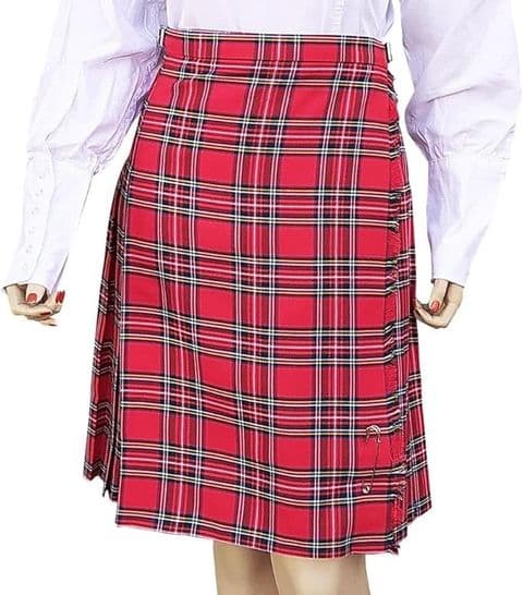 Ladies 22" Tartan Kilt Made in Scotland - Scottish Tartan Traditional Kilts - Royal Stewart
