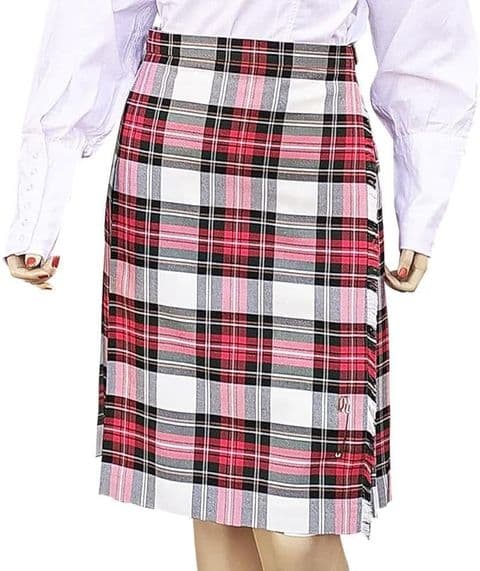 Ladies 22" Tartan Kilt Made in Scotland - Scottish Tartan Traditional Kilts - Stewart Dress Tartan