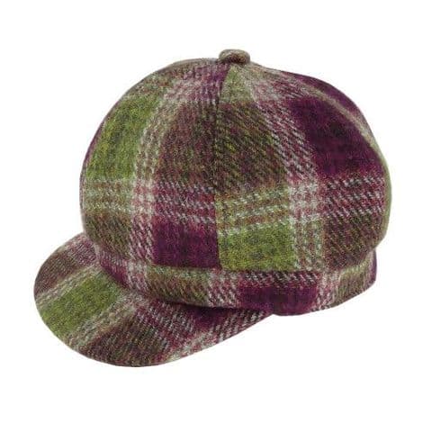 Ladies Harris Tweed One Size Ladies Cap in Heather Check GH0375-COL125