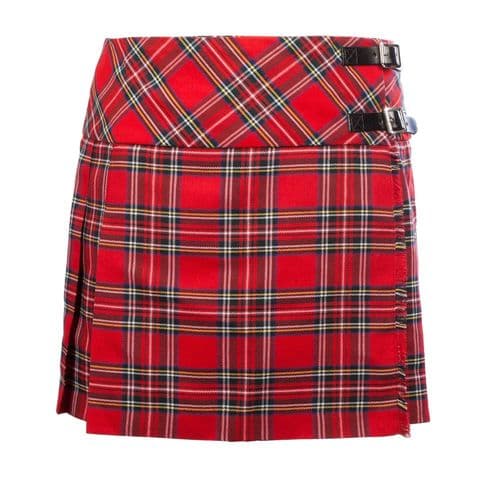 Ladies Stewart Royal Tartan Kilted Skirt | UK8-UK18 | Polyviscose | Buckle Straps | Plaids & Checks