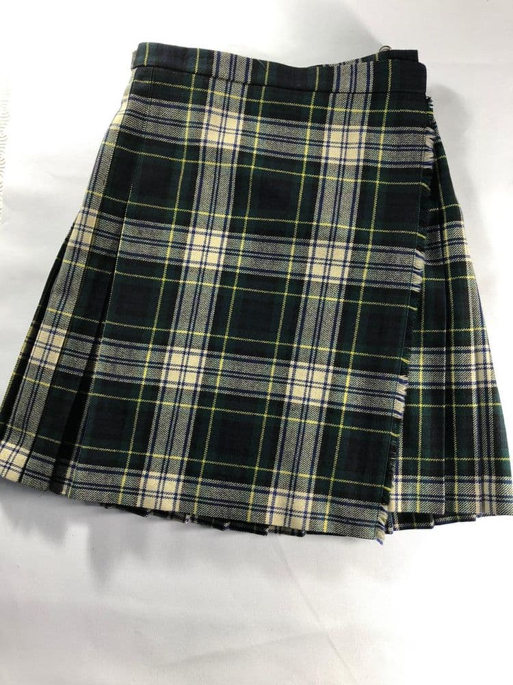 Gordon Tartan Women's Lapel Shirt Dress With Long Sleeve