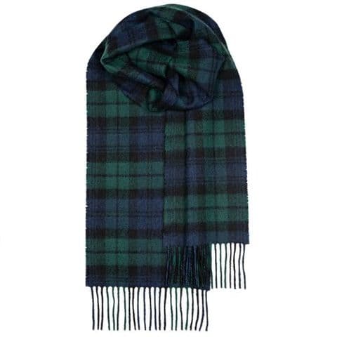 Lochcarron Bowhill Black Watch Modern Tartan Lambswool Scarf