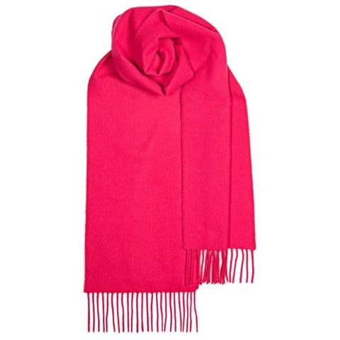 Lochcarron Bowhill Bright Pink Lambswool Scarf