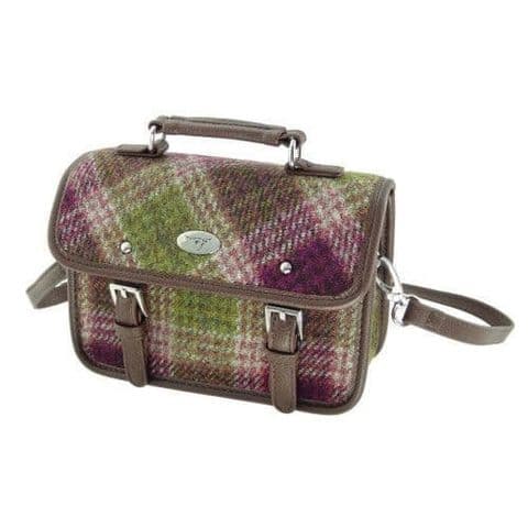Luxury Harris Tweed Mini Satchel Bag in Exquisite Heather Check LB1230-COL 125
