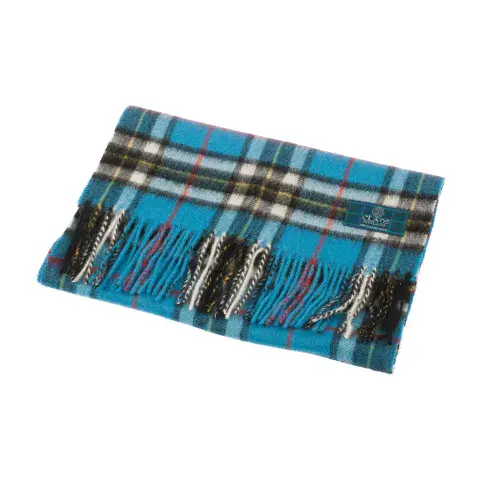 LUXURY SOFT LAMBSWOOL SCOTTISH TARTAN CLAN SCARF THOMSON BLUE