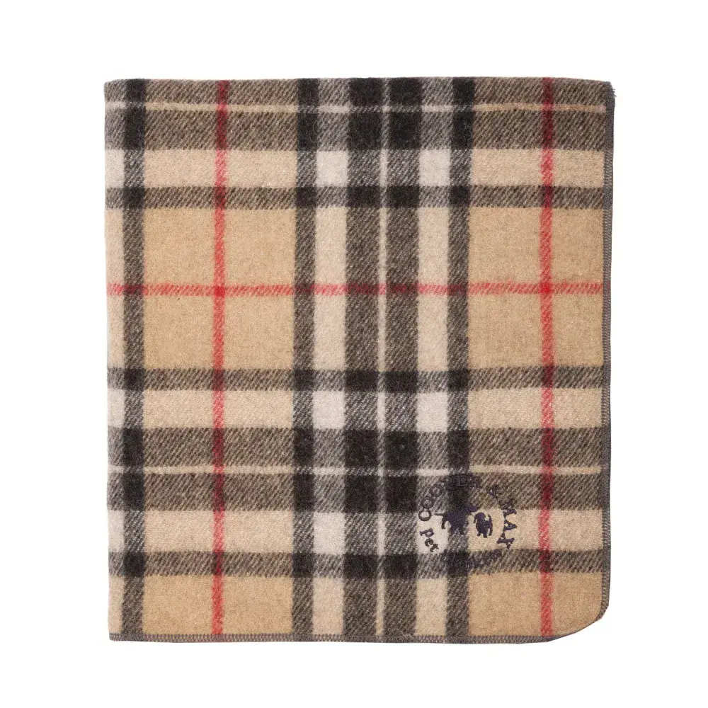 LUXURY THOMSON CAMEL TARTAN PET BLANKET
