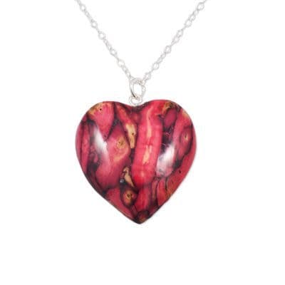 Medium Heart Heather Pendant - Sterling Silver, Handmade in Scotland, Gift Boxed