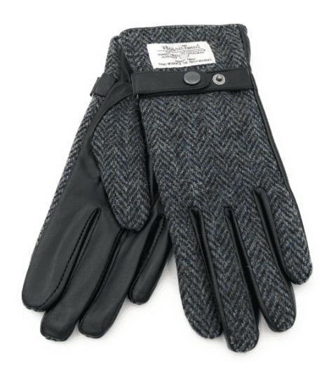 Medium Ladies Harris Tweed & Leather Gloves Woven In Scotland LB3001 COL 1 Brand New