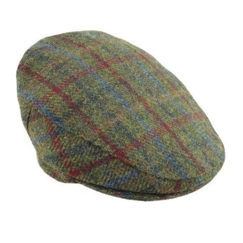 Men's Authentic Harris Tweed Flat Cap in Green Check ( One Size ) GH0353-GRNCHK
