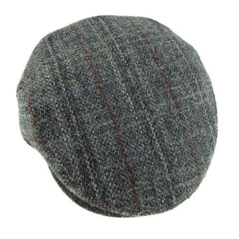 Men's Authentic Harris Tweed Flat Cap in Grey Check ( One Size ) GH0353-GRYCHK