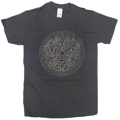 Men's Black T shirt, Glasgow T shirt, Scotland T shirt, Cone design T shirt