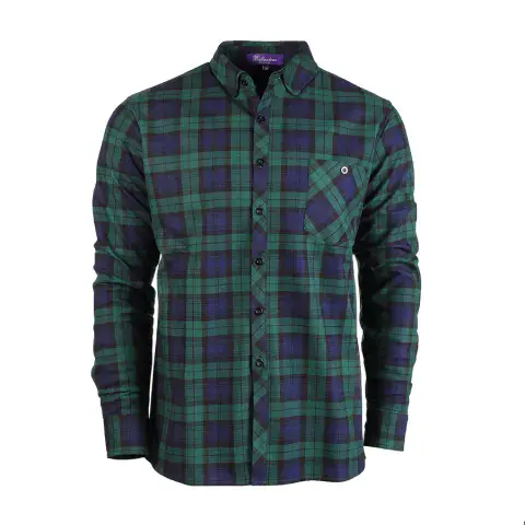 MEN'S PLAID VELOUR LINED CHECK SHIRT BLUE CHECK