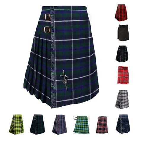 Men's Premium Scottish Stag Party Kilt - 5 Yard - 16oz - Douglas Tartan - Waist UK30-46 Available
