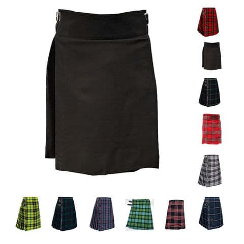 Men's Value Scottish Stag Party Kilt - 5 Yard - Black Tartan - Waist UK30-46 Available