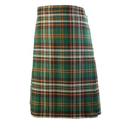 Mens 8 Yard Deluxe Tartan Kilt | Heritage of Ireland | Poly-Viscose | Adjustable leather Straps