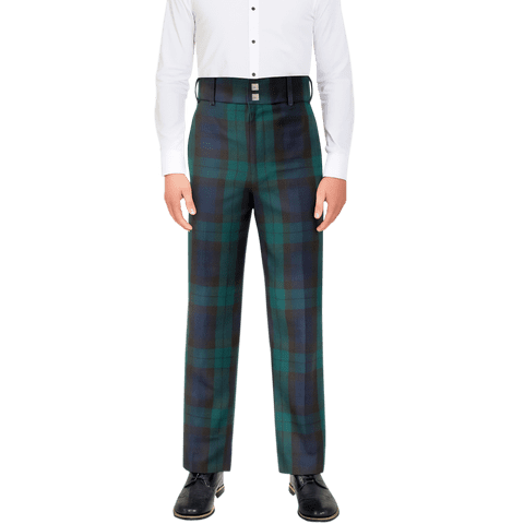 Mens Scottish Traditional Black Watch Tartan Luxury Trews