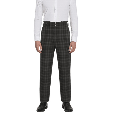 Mens Scottish Traditional Grey Granite Tartan Luxury Trews