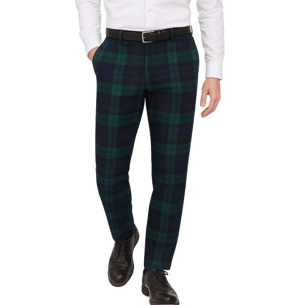 Mens Tailored fit trousers - Scottish Blackwatch Tartan - Chinos Golf Trouser - wedding Gift