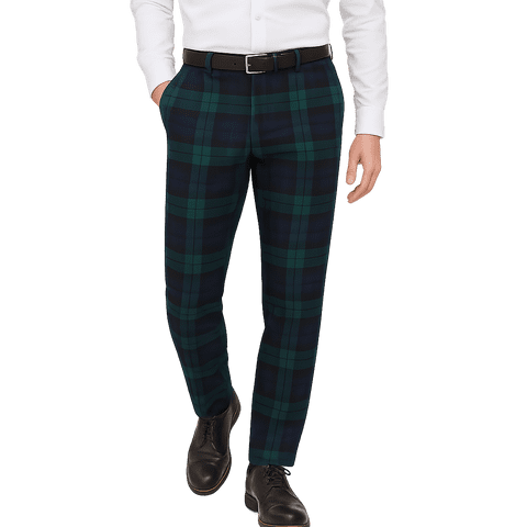 Mens Tailored fit trousers - Scottish Blackwatch Tartan - Chinos Golf Trouser - wedding Gift