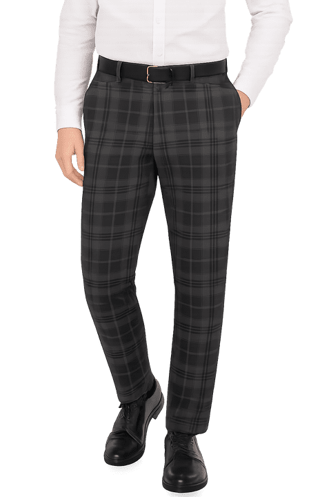 Mens Tailored fit trousers - Scottish Grey Granite Tartan - Chinos Golf Trouser - wedding Gift