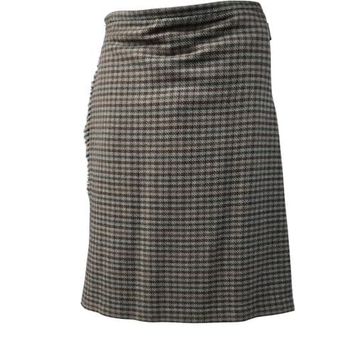 Mens Tweed Checked Brown 5 Yard Kilt 100% Wool Made in Scotland