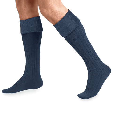 Merino Wool Kilt Hose for Men - Made in Scotland - Scottish Kilt Socks  -Warm, Soft Knee High Socks