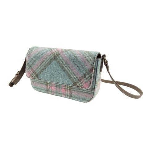 Moon Tweed Ladies Mini Bag in Aqua Pink | Scottish Tartan Crossbody | Women's Gift | LB7010-MC01