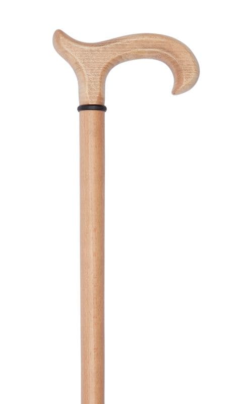 Natural Eco Derby Handle Stick, Multiple Colours, Stained Beech, Wooden Collar, 91cm, 100kg Limit