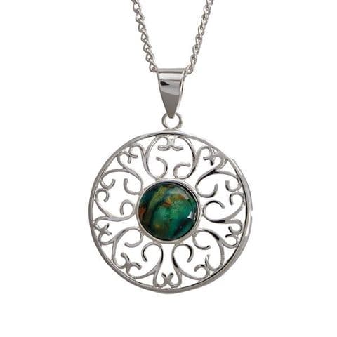 Ochil Decorative Silver Plated Heathergem Pendant – Handcrafted in Scotland, Gift Boxed