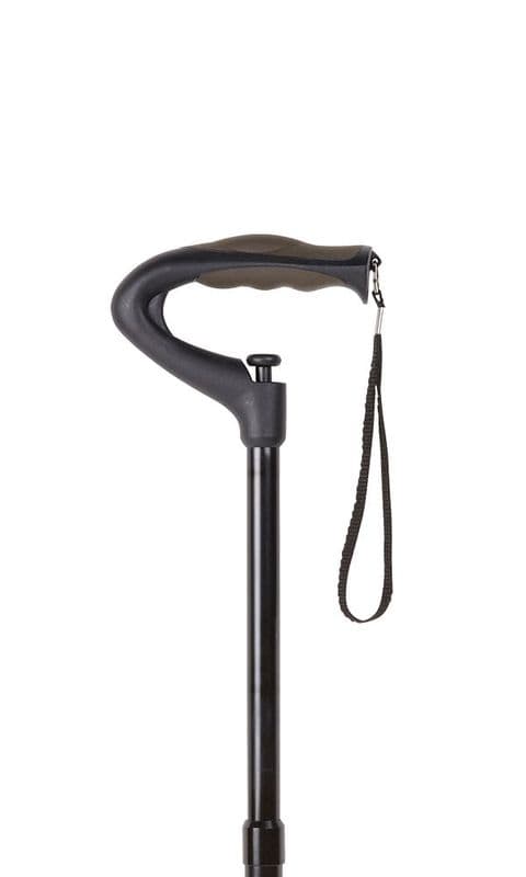 One Push Button Adjustable Walking Stick - Lightweight, Ergonomic Handle, Height Range 26"-42"