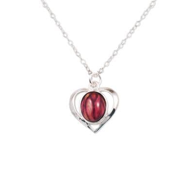 Open Heart Sterling Silver Pendant with 16" Chain – Handcrafted Heathergem, Gift Boxed