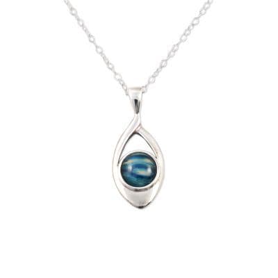 Open Oval Heathergem Sterling Silver Pendant – Handcrafted in Scotland, Gift Boxed